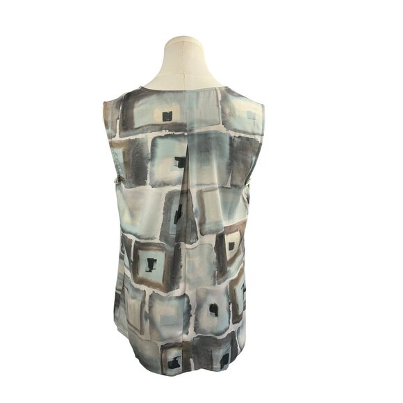 St. John Womens Sleeveless Geometric Print Blouse Size 10 - Picture 2 of 6